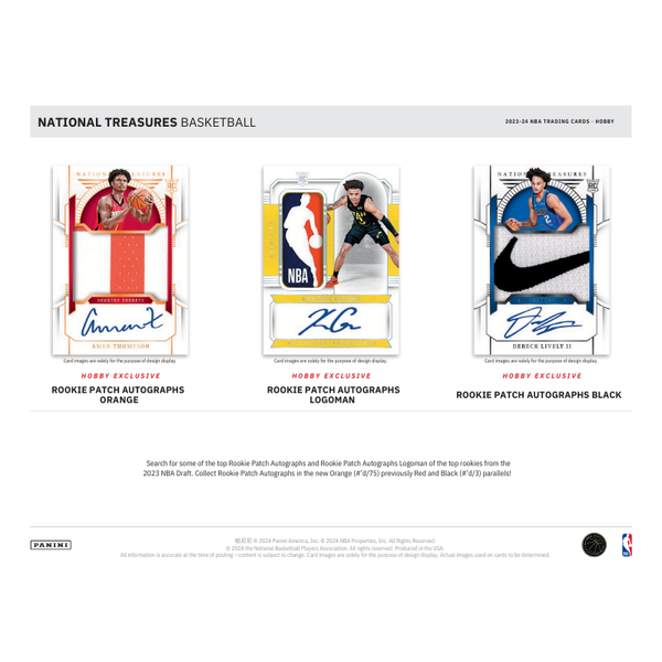 2023/24 Panini National Treasures Basketball Hobby 4 Box Case