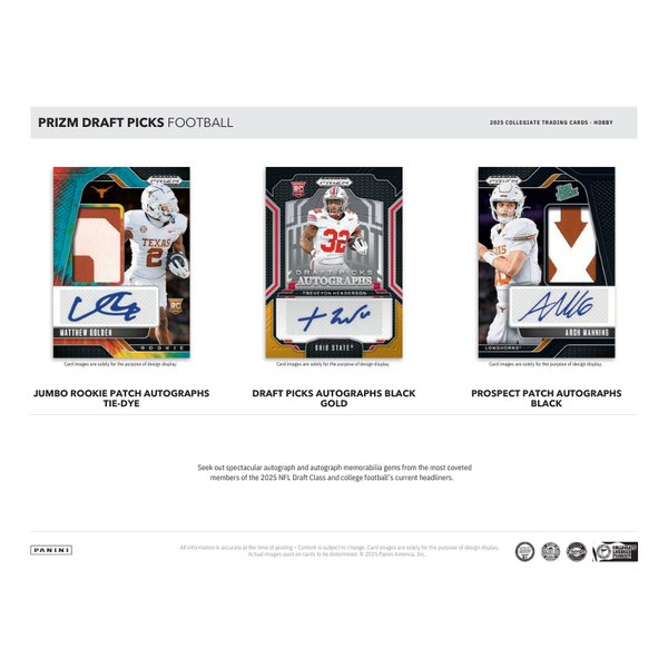 2025 Panini Prizm Draft Picks Collegiate Football Hobby 16 Box Case